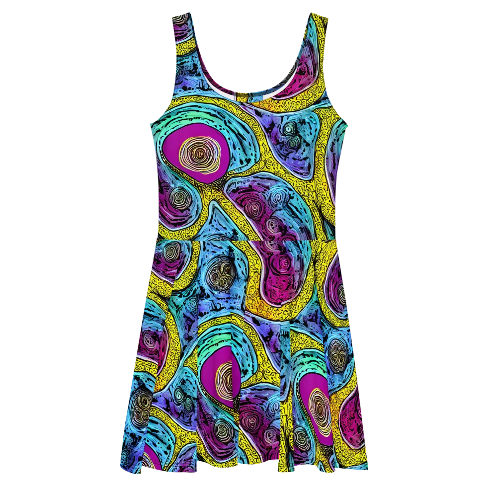 Orbiting Orbs on Skater Dress — Front
