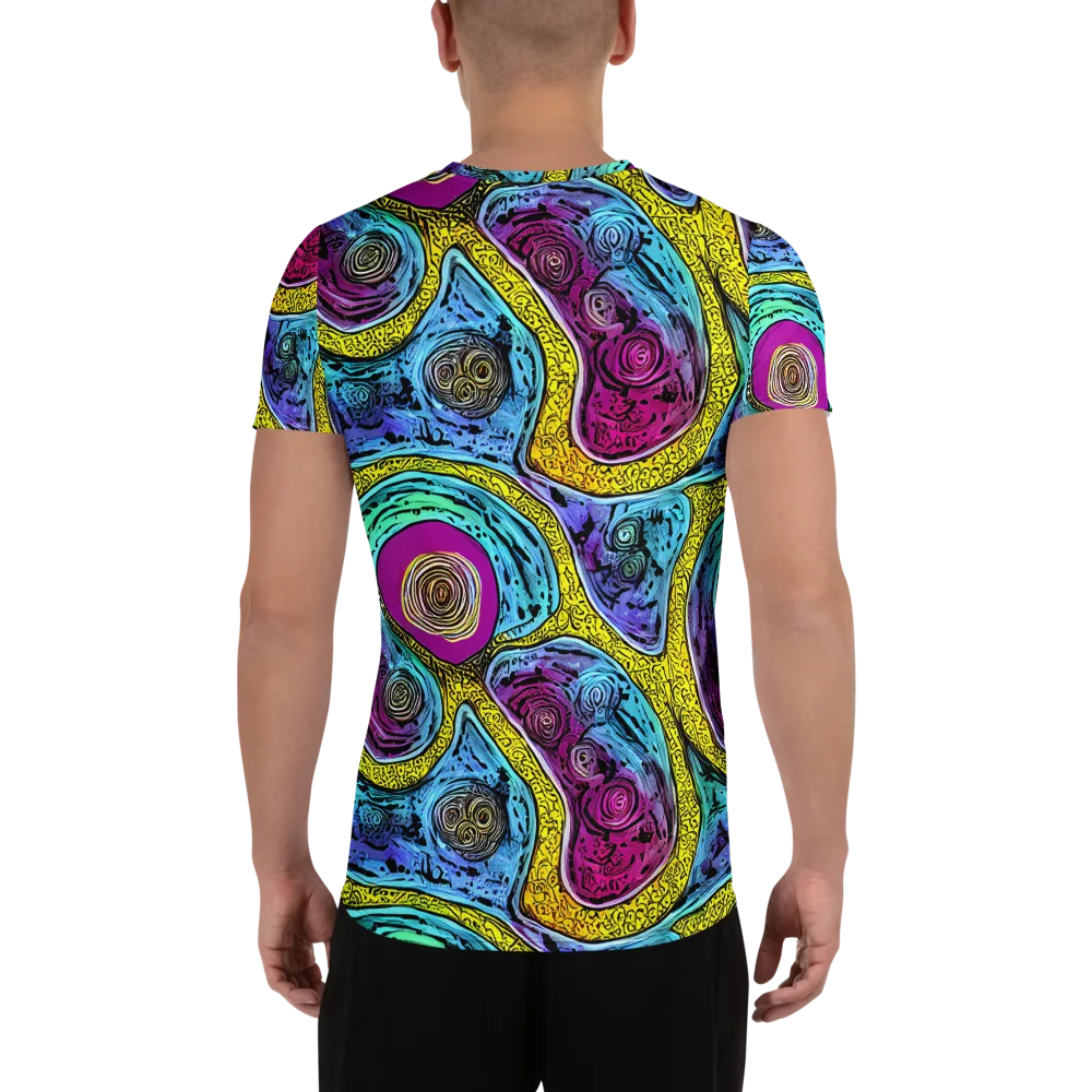 Orbiting Orbs on Men's Athletic T-Shirt — Back