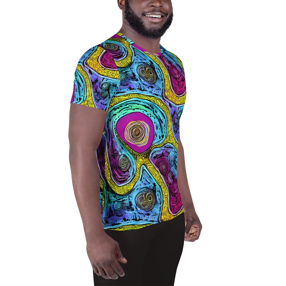 Orbiting Orbs on Men's Athletic T-Shirt — Right