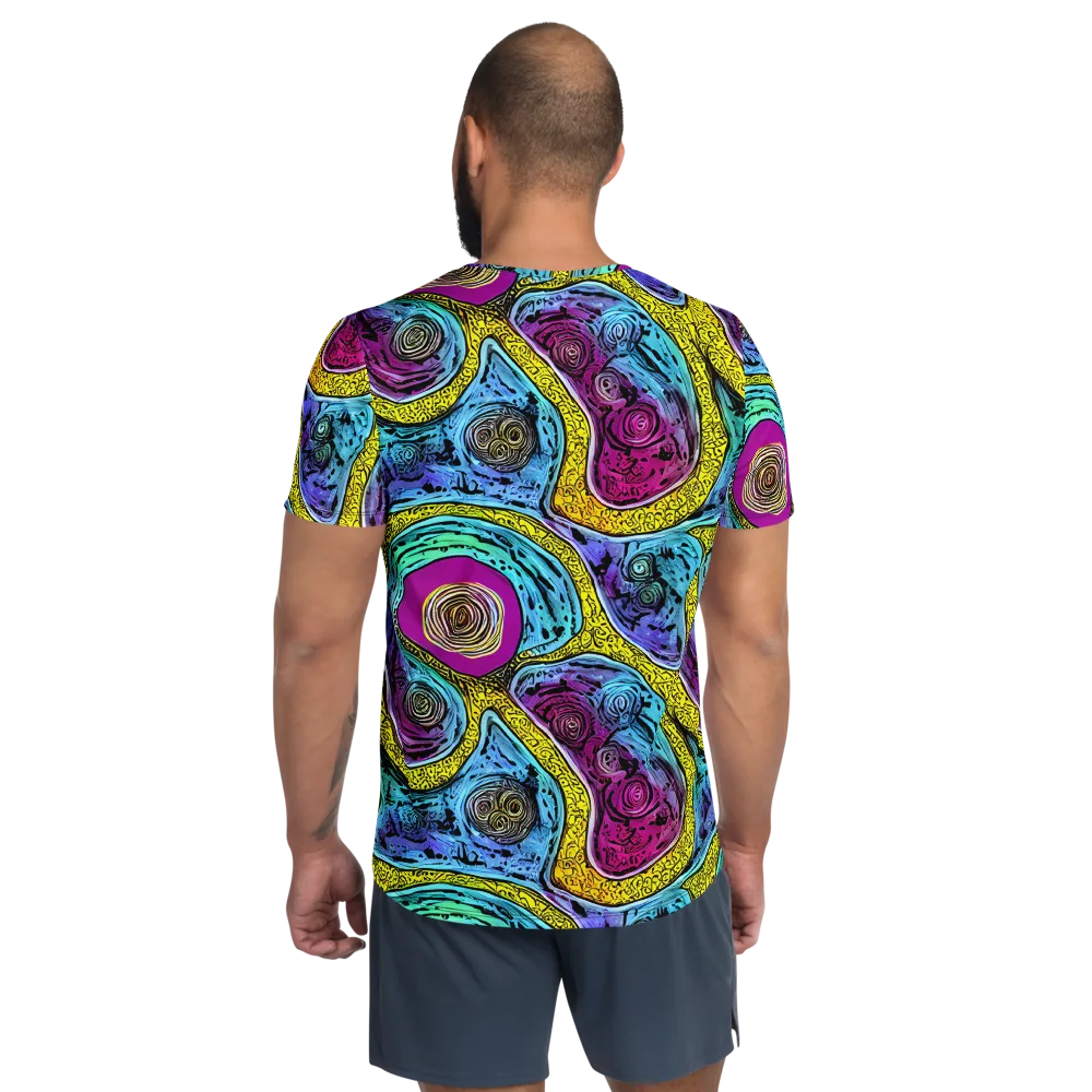 Orbiting Orbs on Men's Athletic T-Shirt — Back