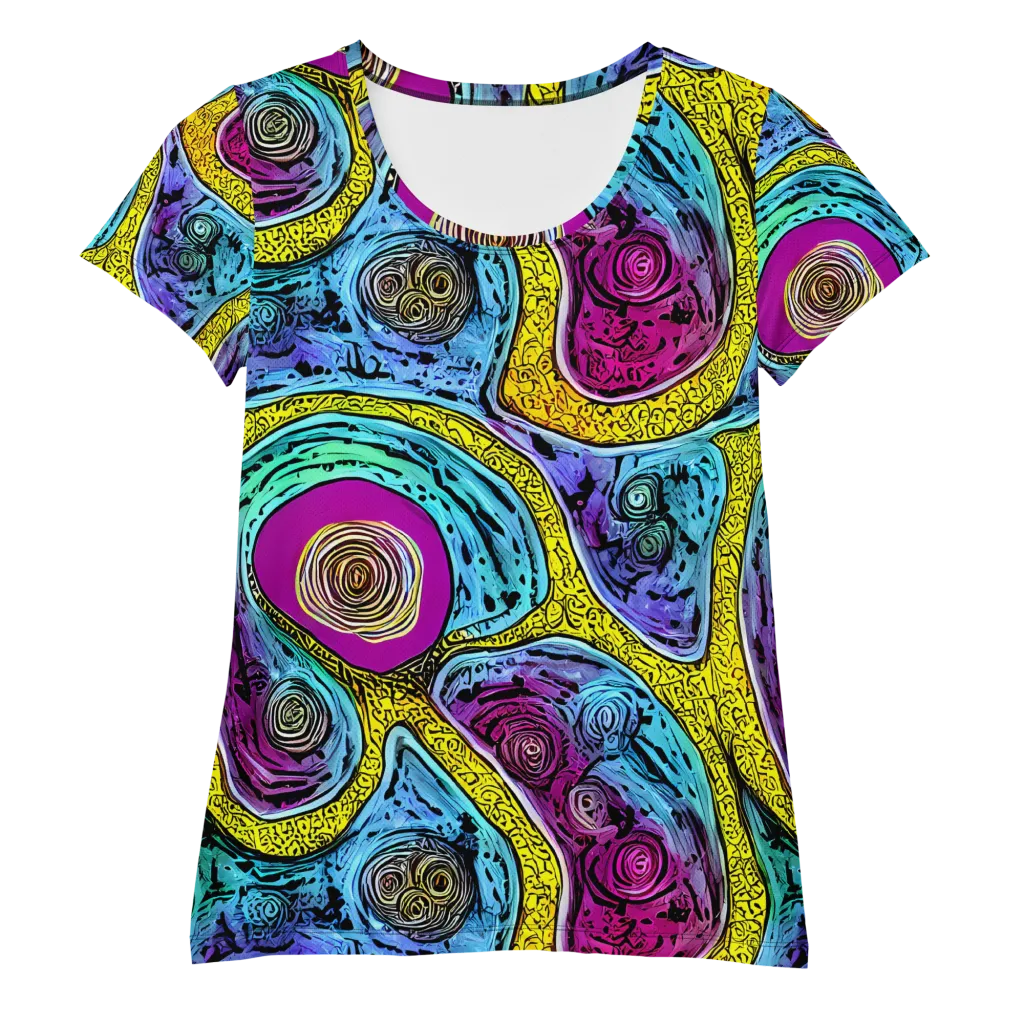 Orbiting Orbs on Women's Athletic T-Shirt — Front
