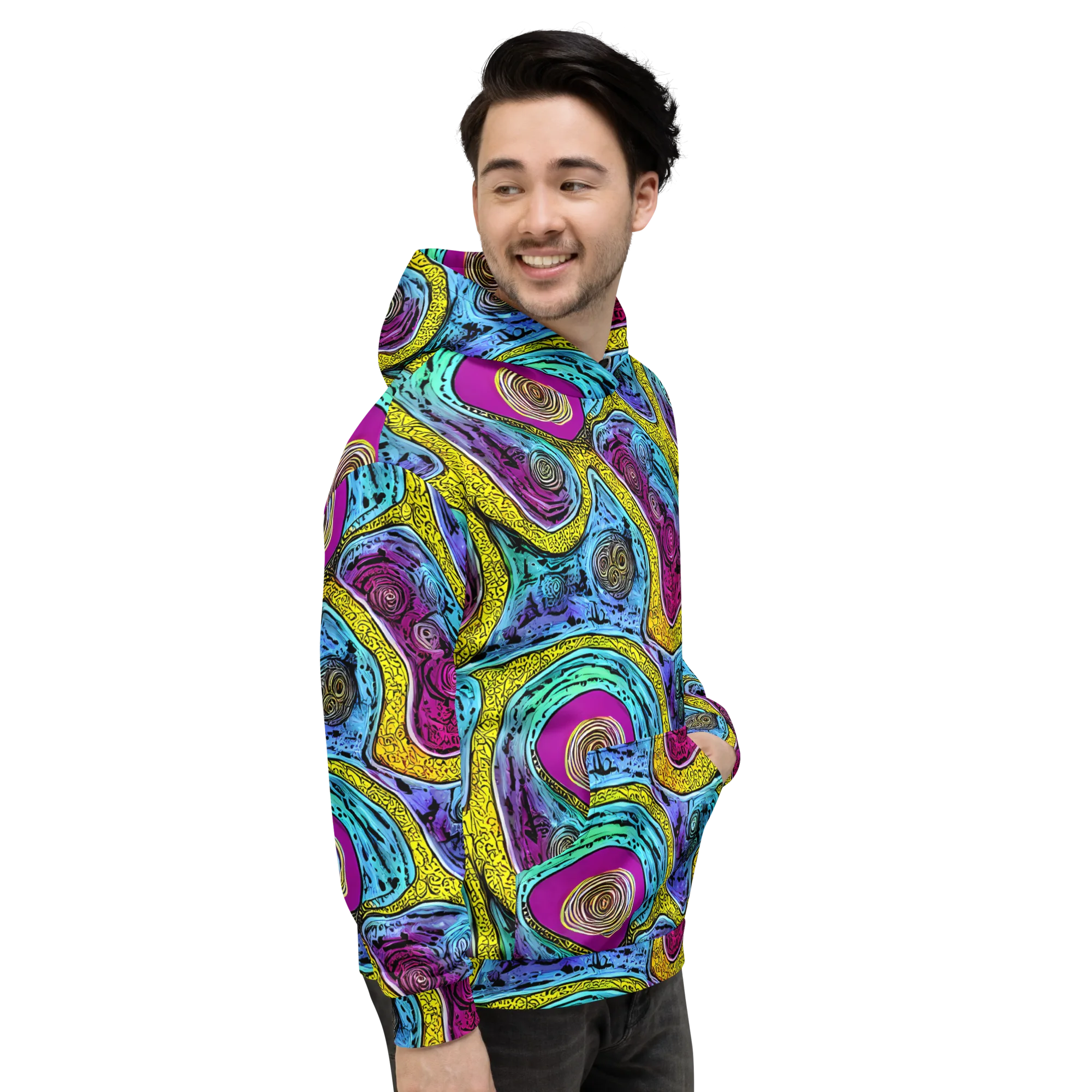 Orbiting Orbs on Hoodie — Right