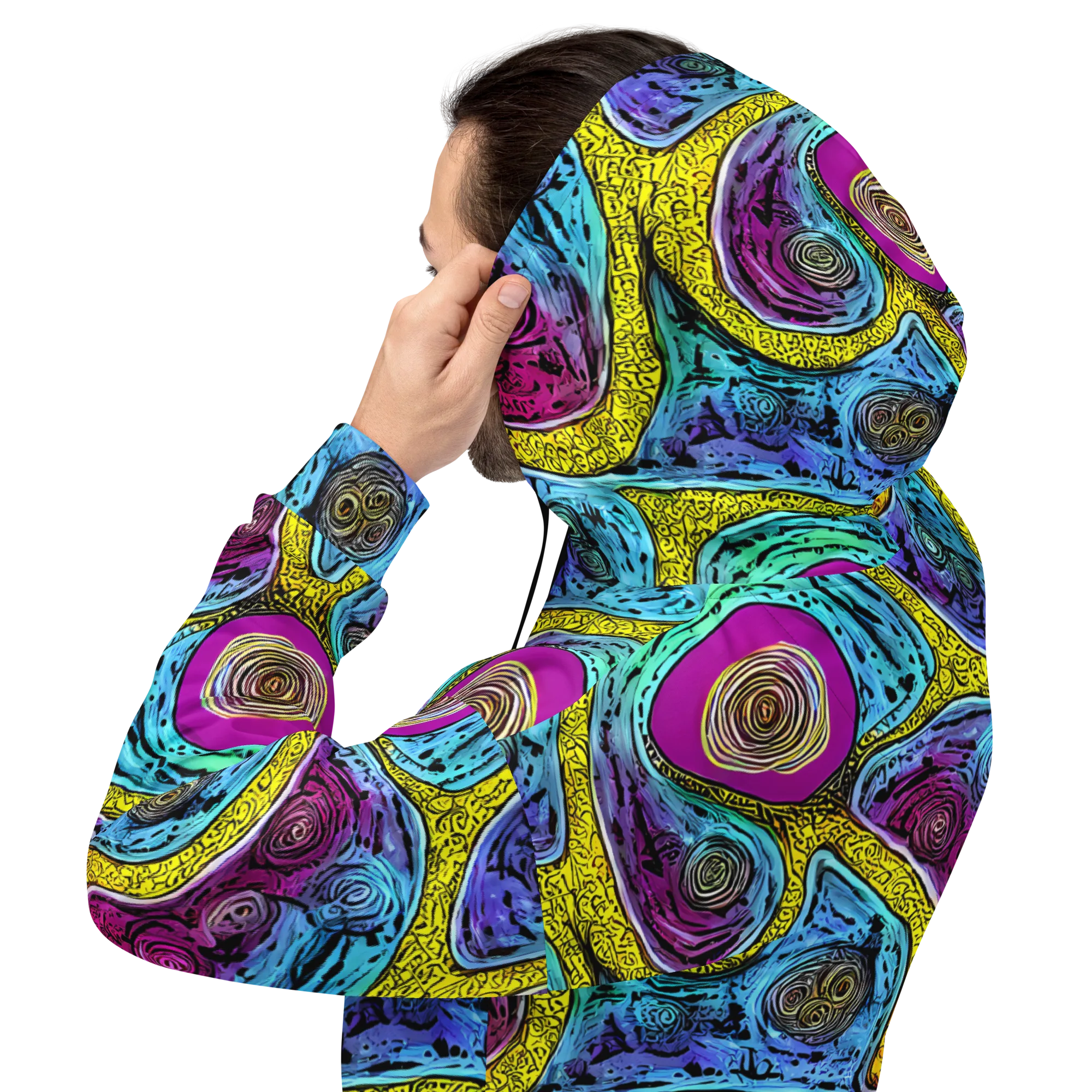Orbiting Orbs on Hoodie — Back