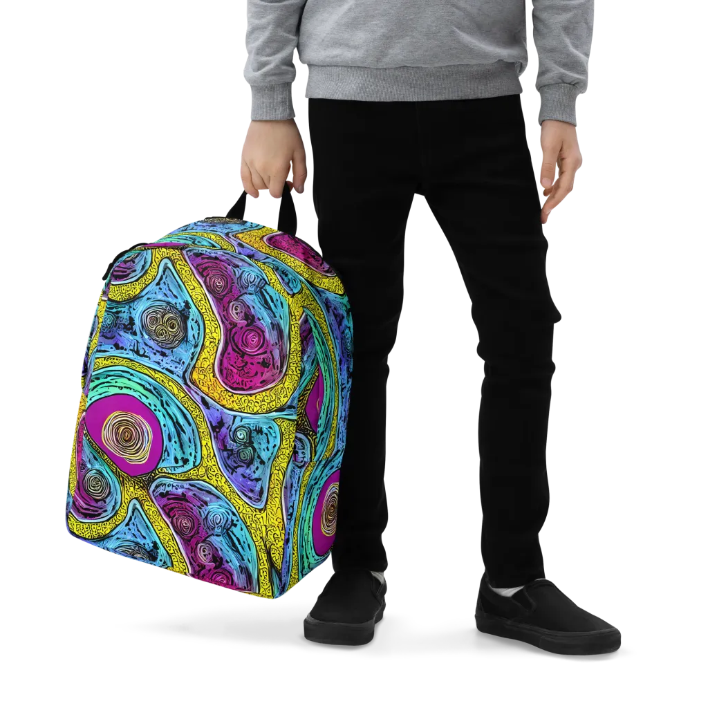 Orbiting Orbs on Minimalist Backpack — Zoomed-in