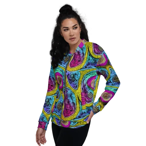 Orbiting Orbs on a Bomber Jacket