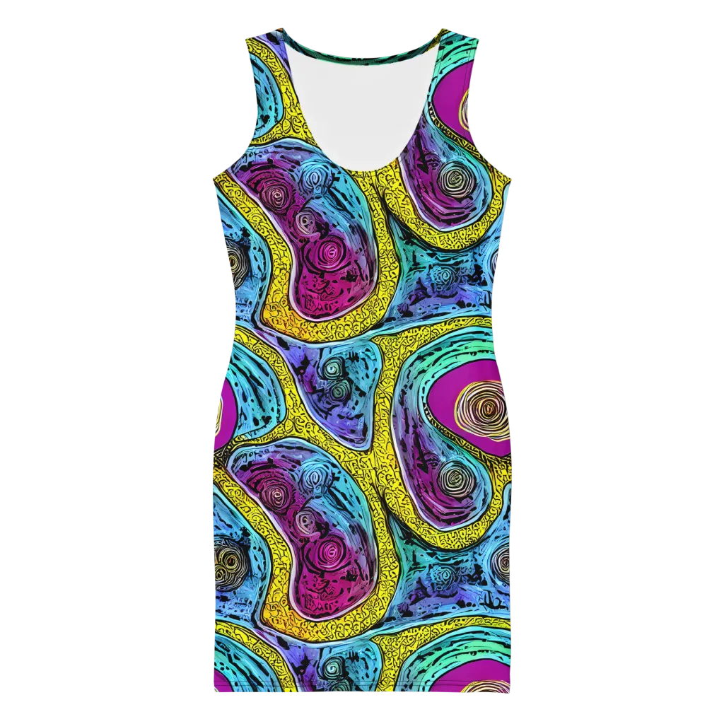 Orbiting Orbs on Bodycon Dress — Front