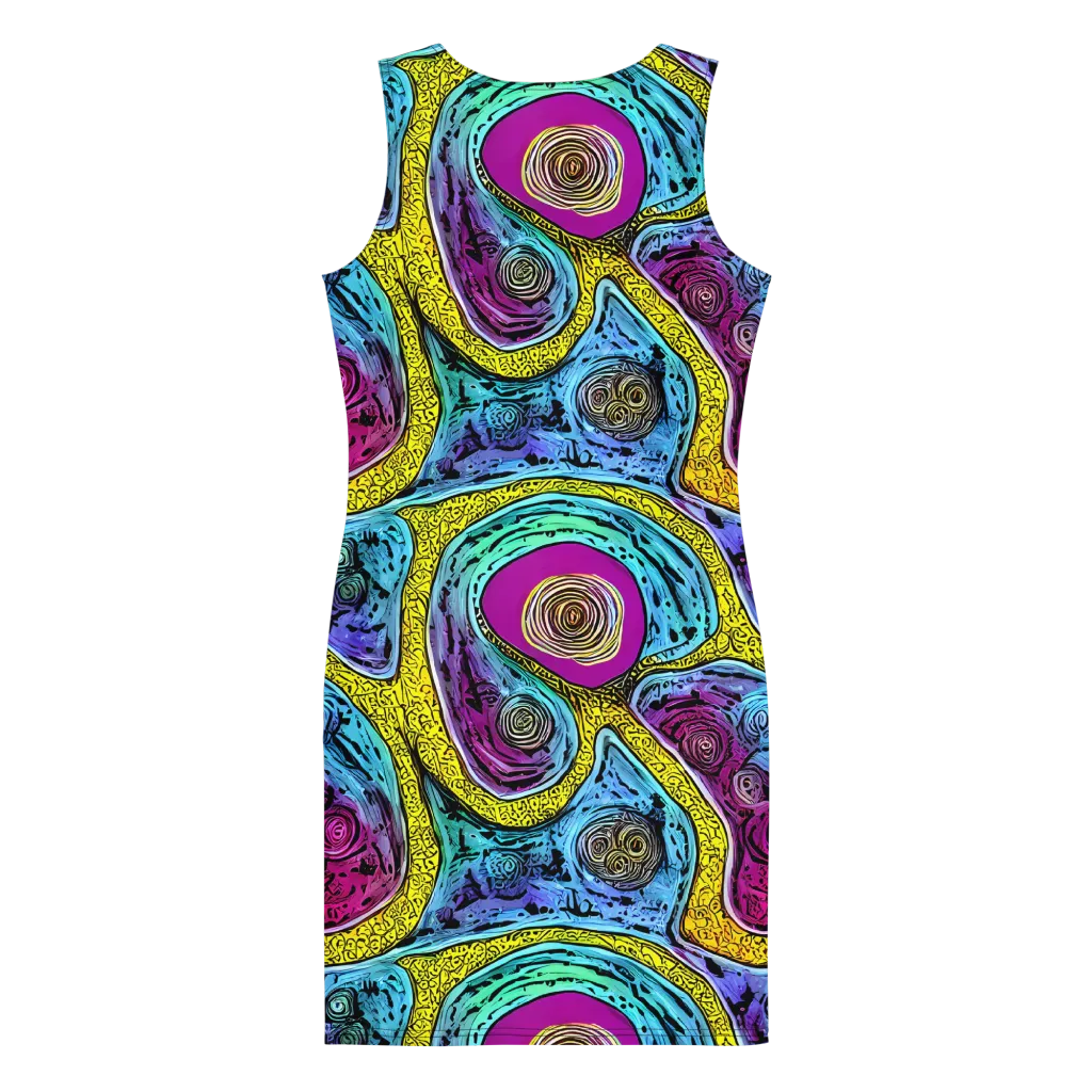 Orbiting Orbs on Bodycon Dress — Back