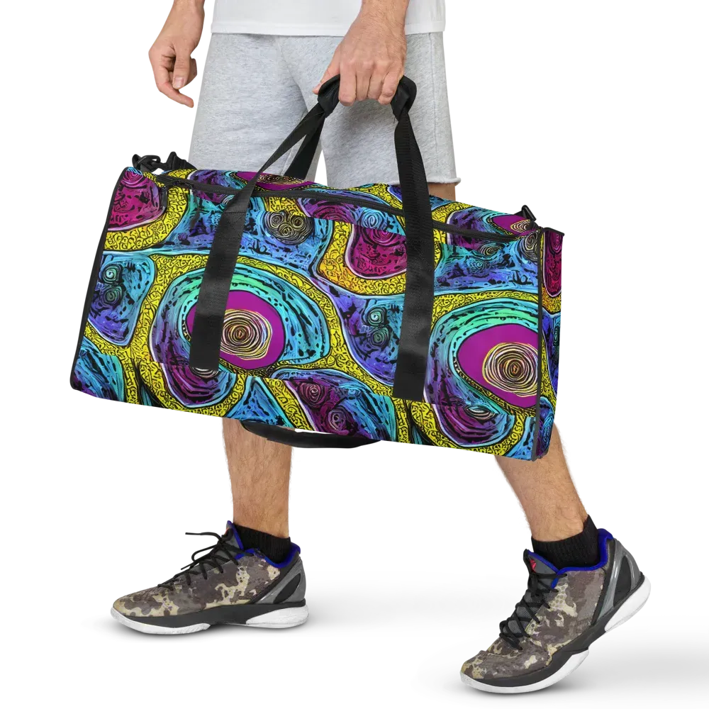 Orbiting Orbs on Duffle Bag — Front