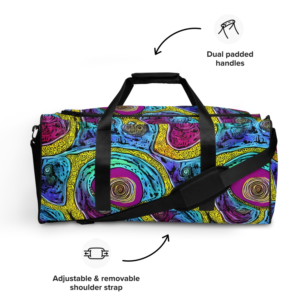 Orbiting Orbs on Duffle Bag — Front