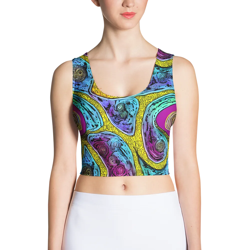 Orbiting Orbs on Crop Top — Front