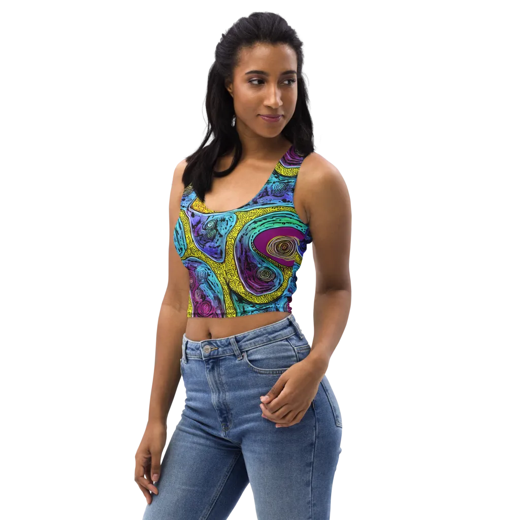 Orbiting Orbs on Crop Top — Left Front