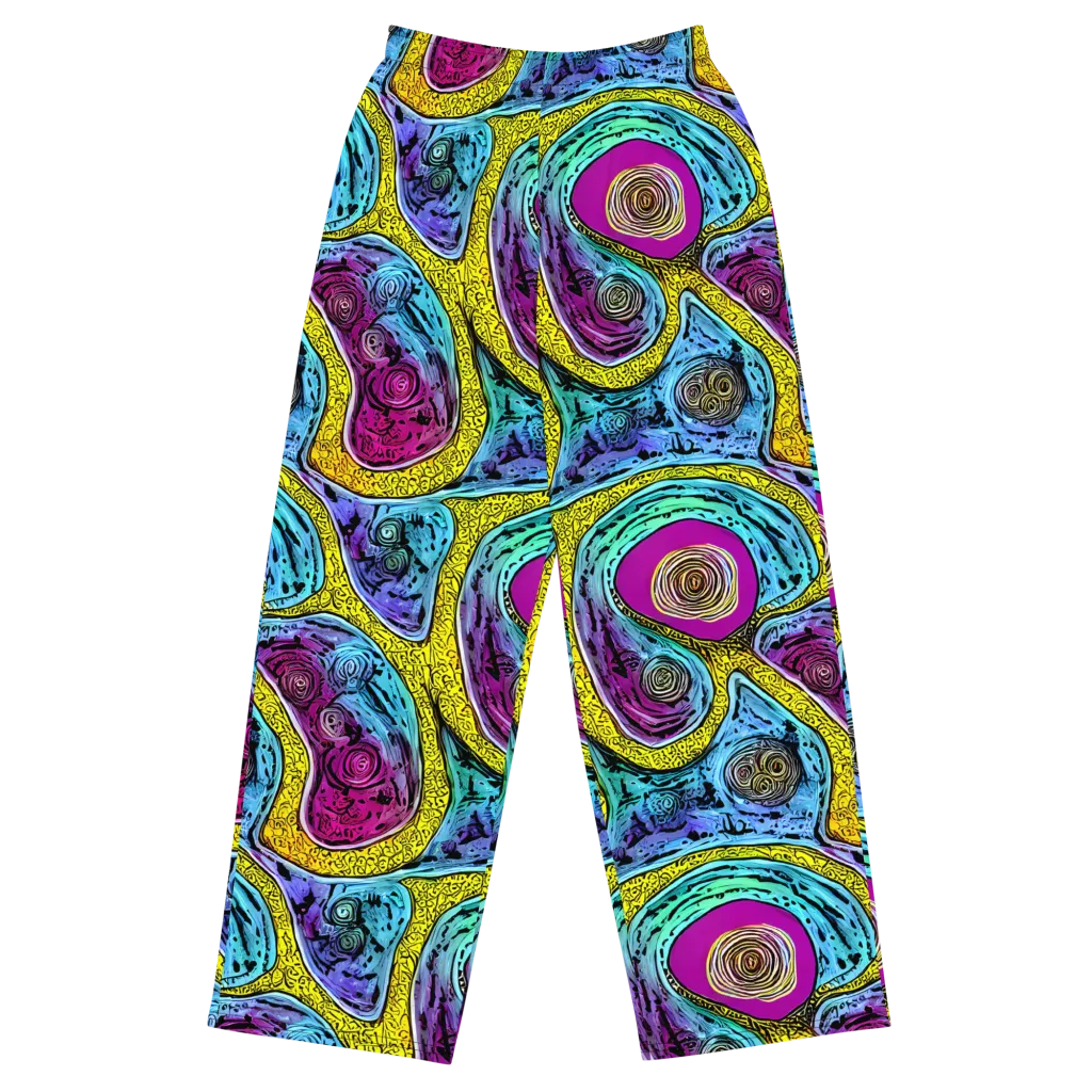 Orbiting Orbs on Wide-Leg Pants — Front