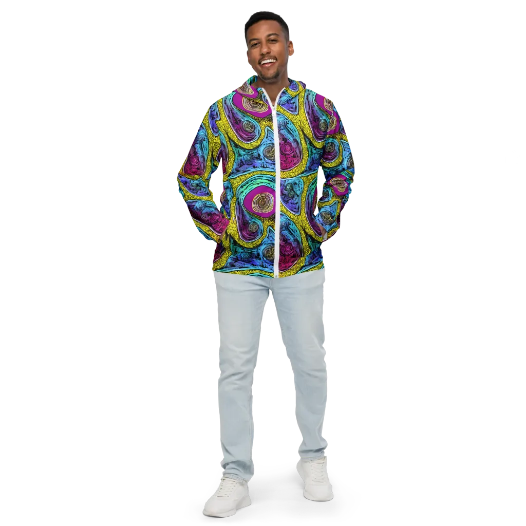 Orbiting Orbs on Men's Windbreaker — Front