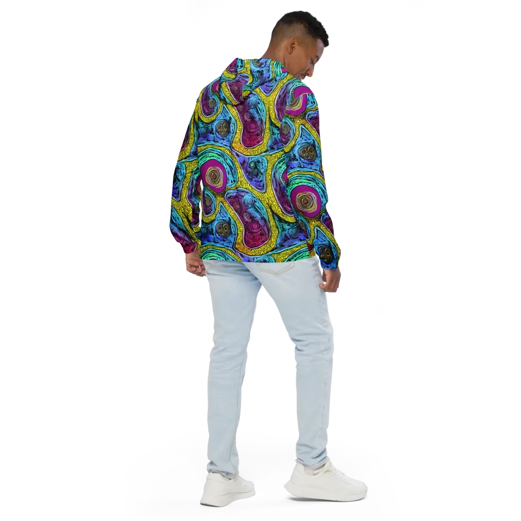 Orbiting Orbs on Men's Windbreaker — Back