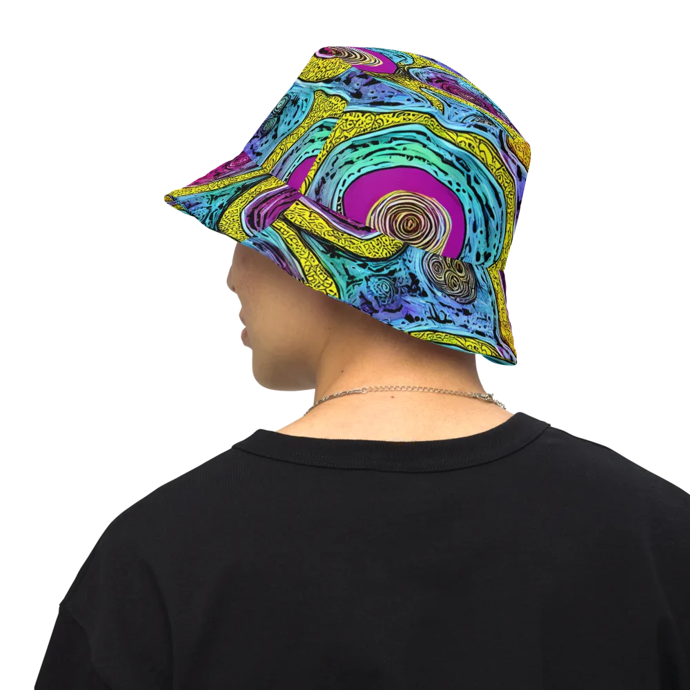 Orbiting Orbs on Reversible Bucket Hat — Back Inside