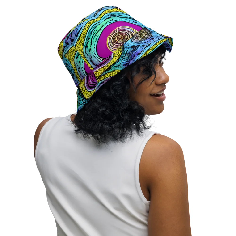 Orbiting Orbs on Reversible Bucket Hat — Right Outside
