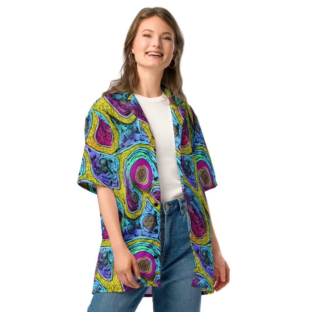 Orbiting Orbs on Button Shirt — Front