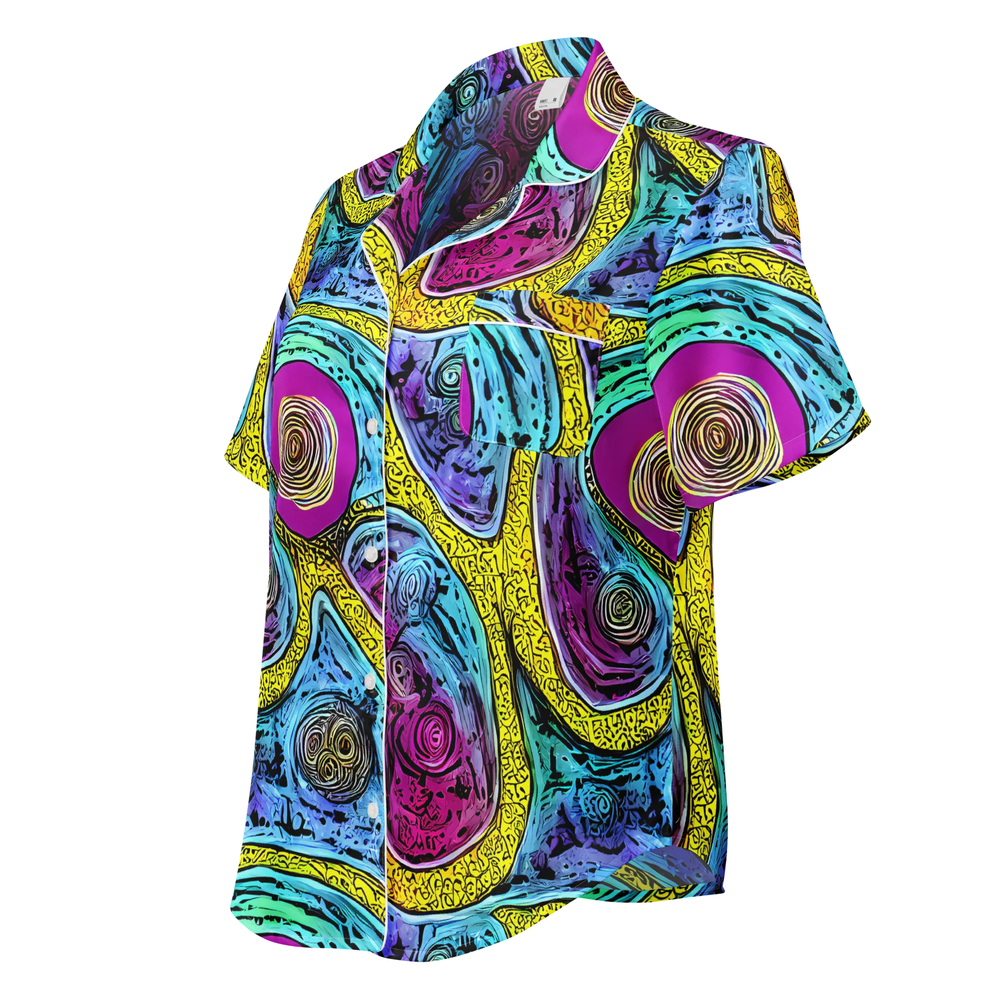 Orbiting Orbs on Women's Short Sleeve Pajama Top — Left Front