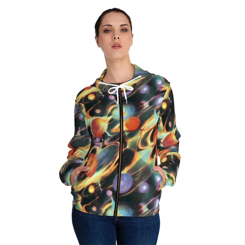 Fabritius Fantasy on Women's Full-Zip Hoodie — Front On Person