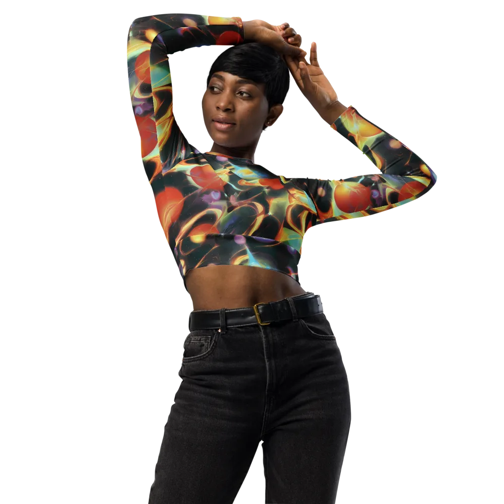 Fabritius Fantasy on Long Sleeve Crop Top — Front