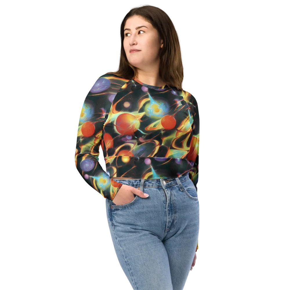 Fabritius Fantasy on Long Sleeve Crop Top — Front