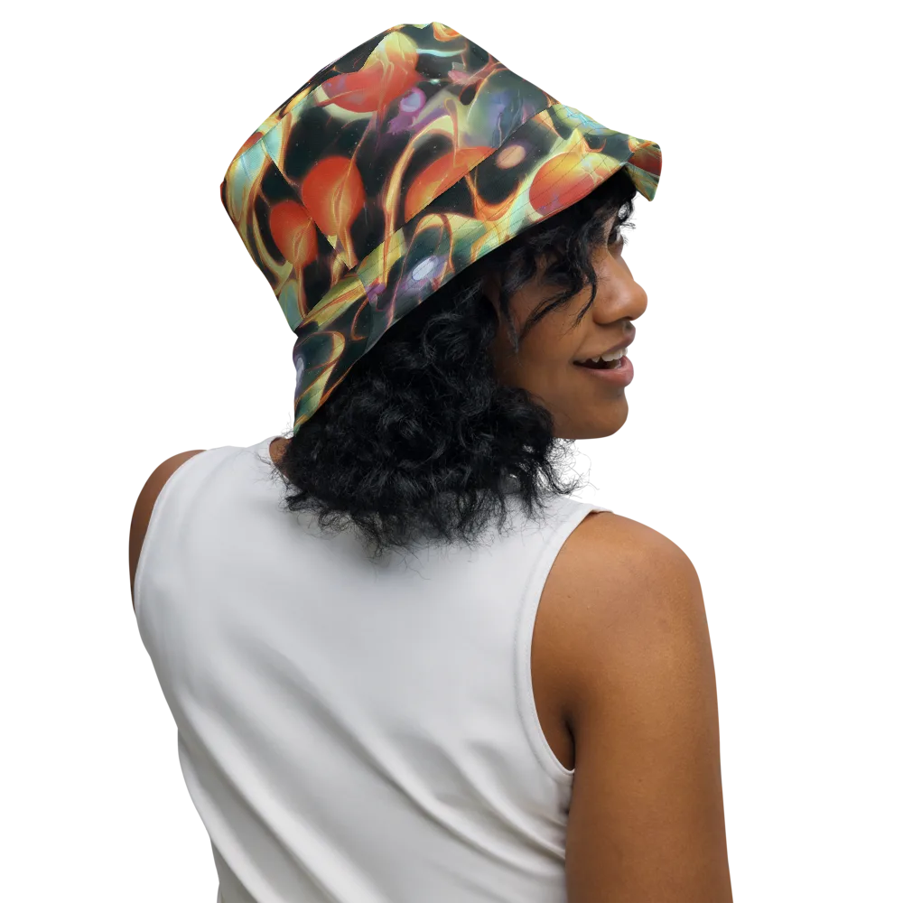 Fabritius Fantasy on Reversible Bucket Hat — Right Outside
