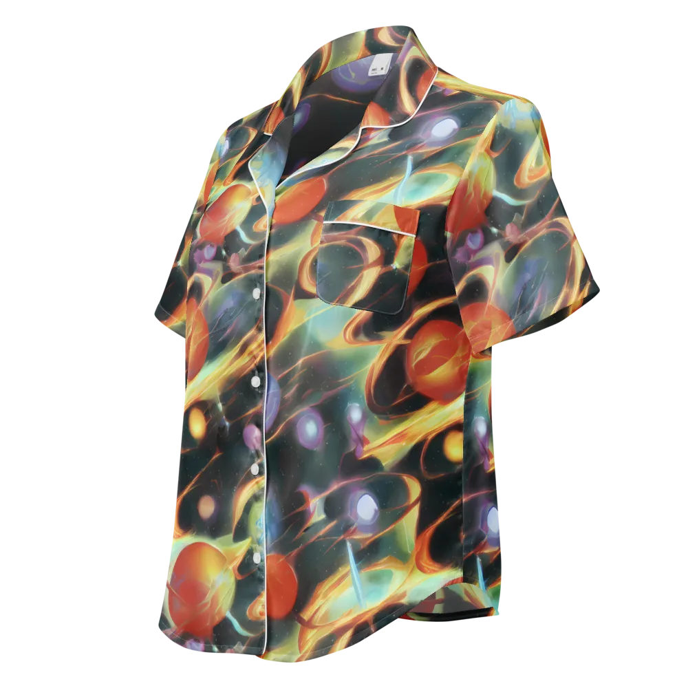 Fabritius Fantasy on Women's Short Sleeve Pajama Top — Left Front