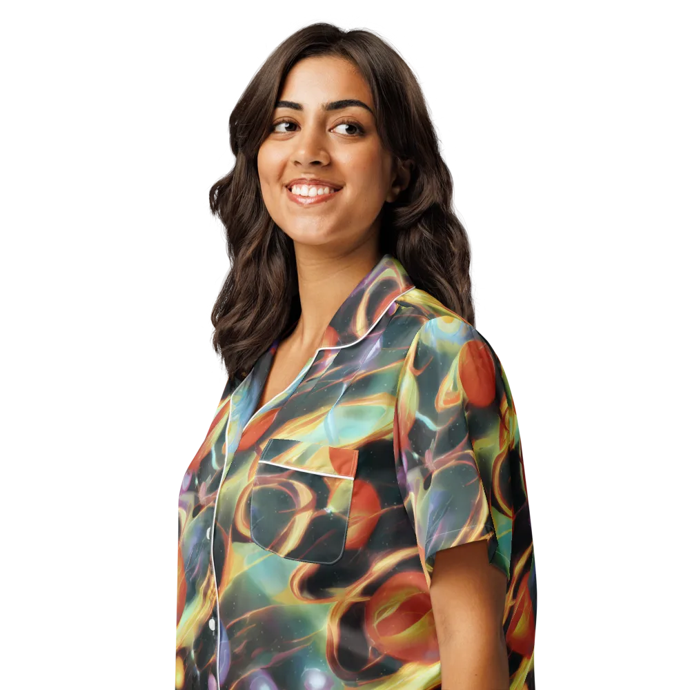 Fabritius Fantasy on Women's Short Sleeve Pajama Top — Left Front