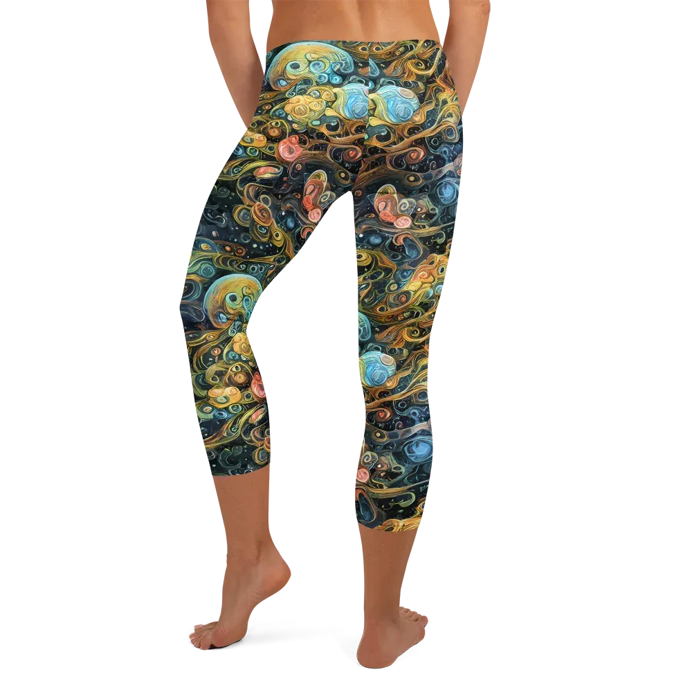 Wild Cosmos on Capri Leggings — Back