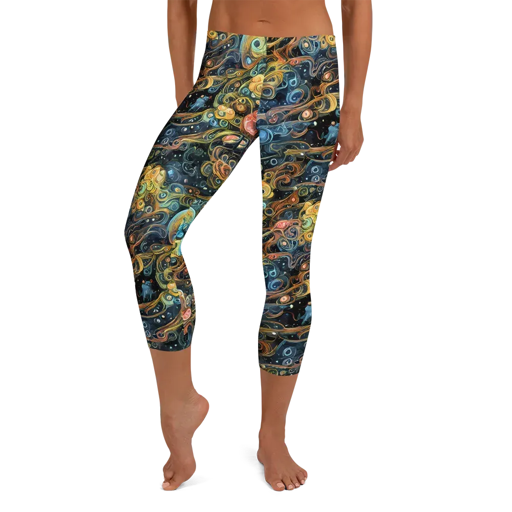 Wild Cosmos on Capri Leggings — Front