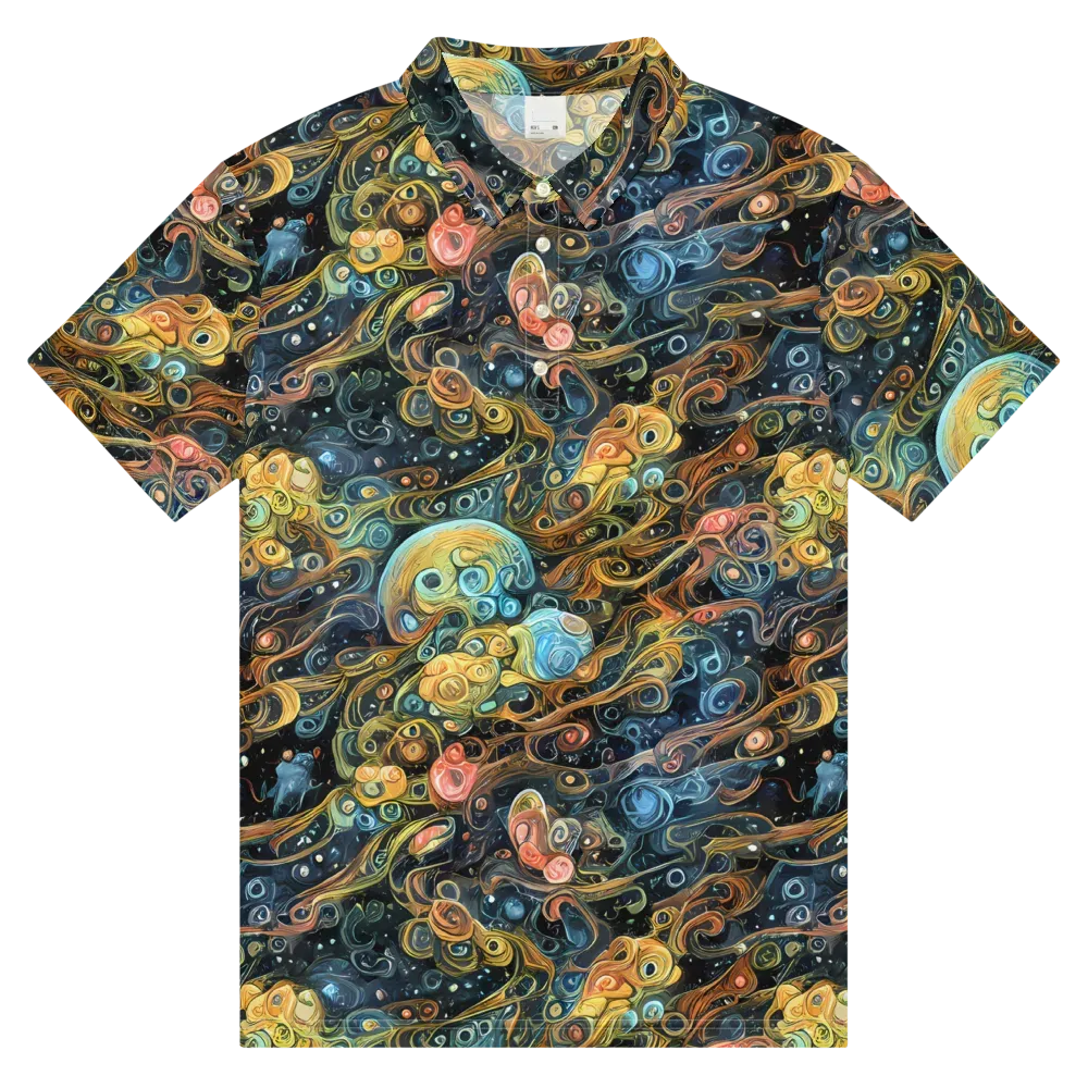 Wild Cosmos on Men's Slim Fit Polo Shirt — Front