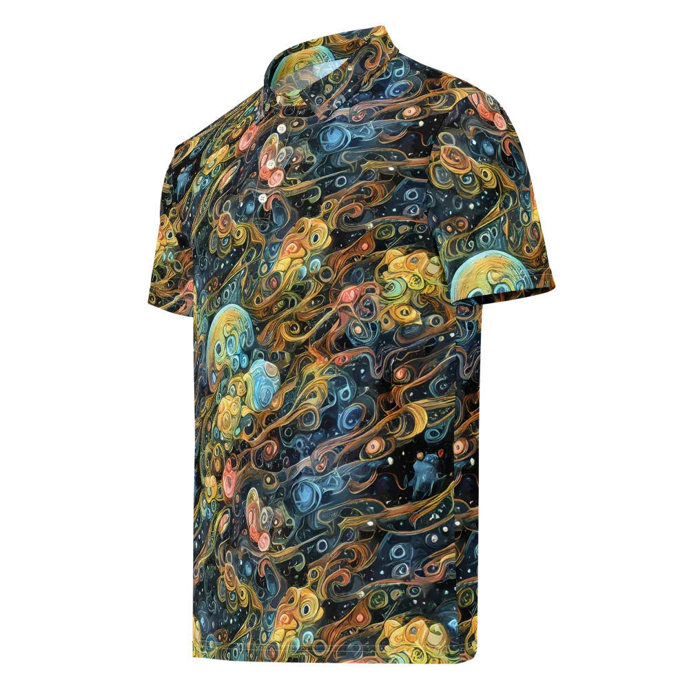 Wild Cosmos on Men's Slim Fit Polo Shirt — Left Front