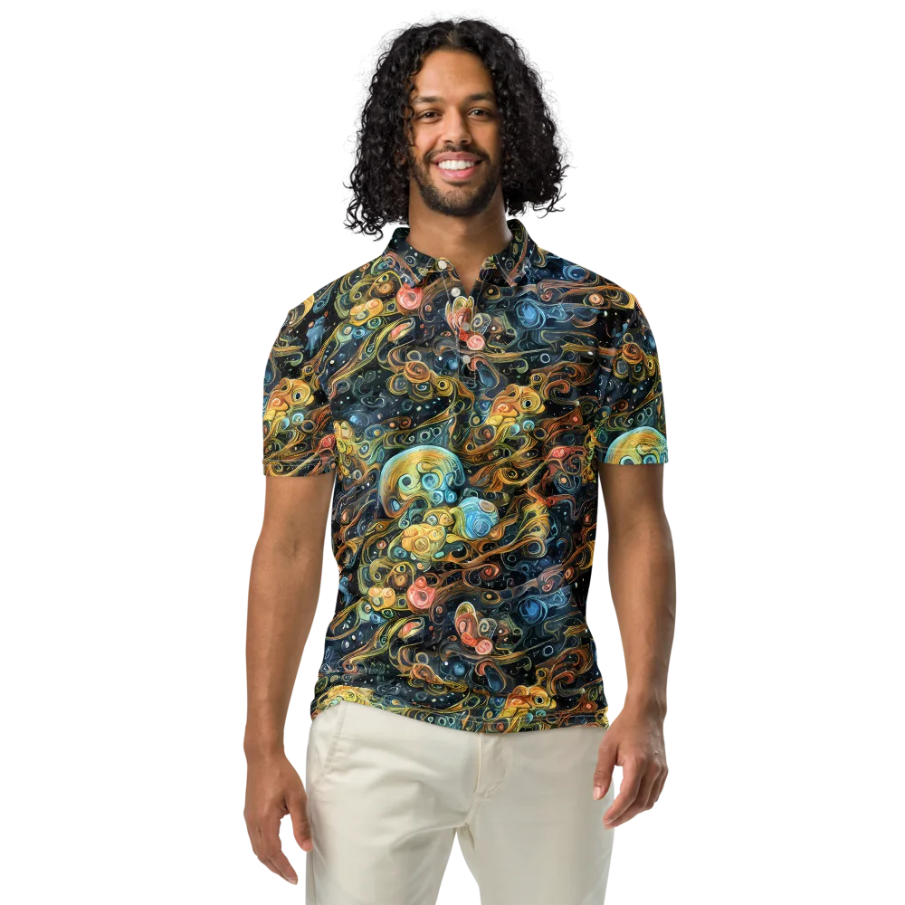 Wild Cosmos on Men's Slim Fit Polo Shirt — Front