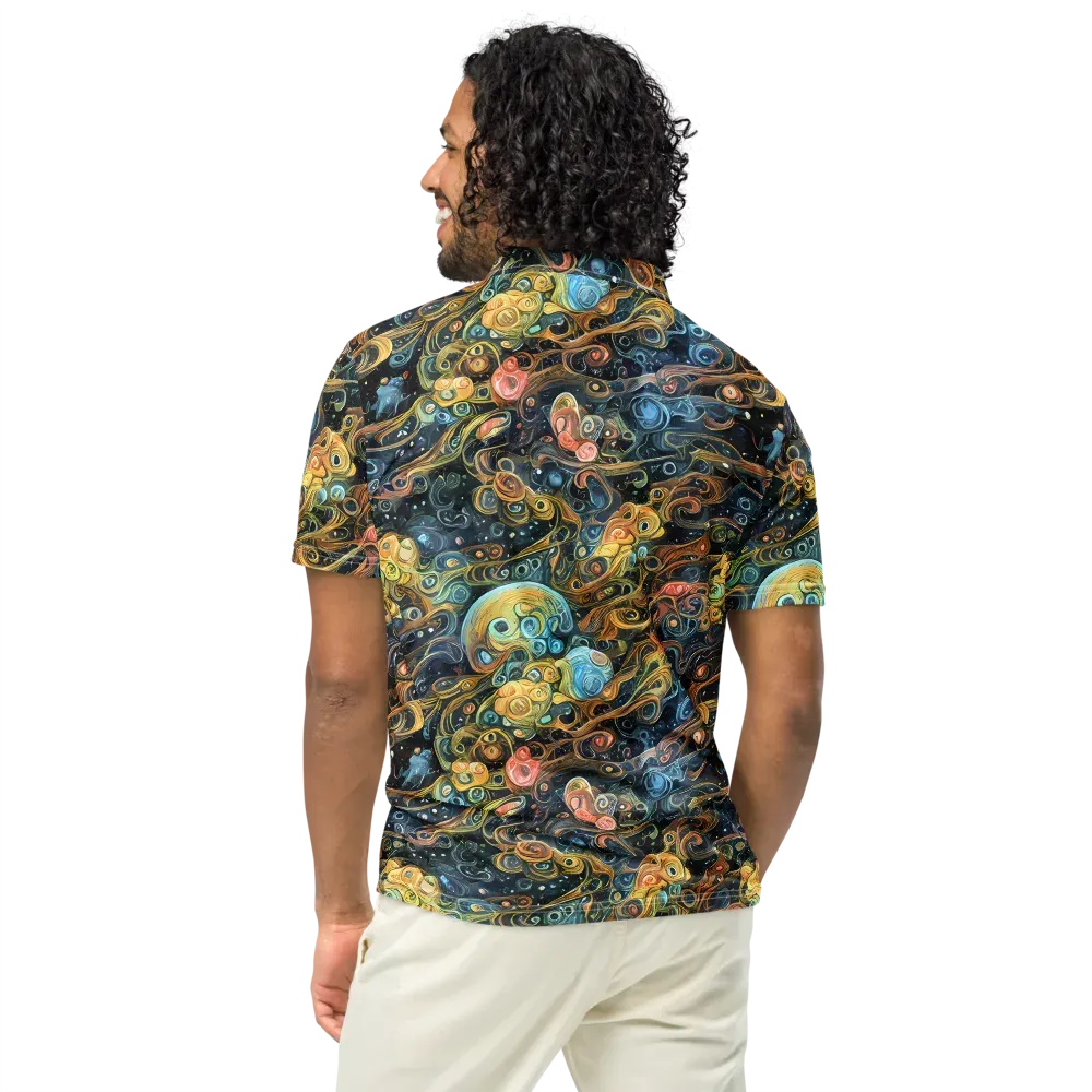 Wild Cosmos on Men's Slim Fit Polo Shirt — Back