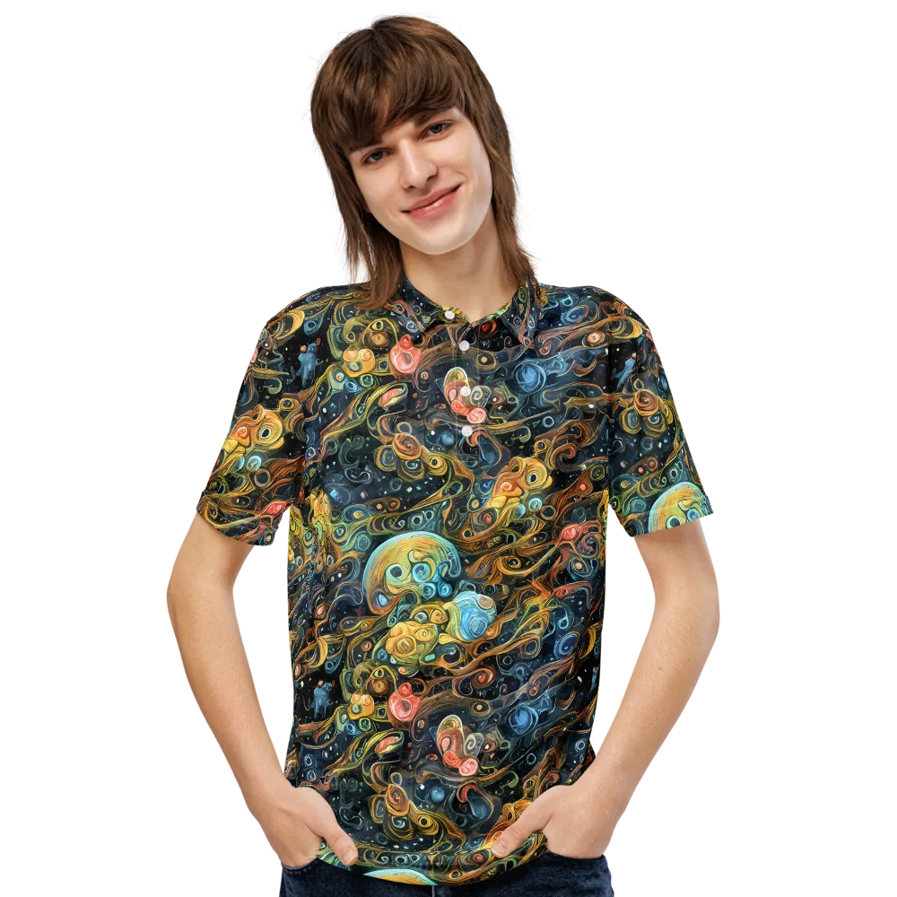 Wild Cosmos on Men's Slim Fit Polo Shirt — Front