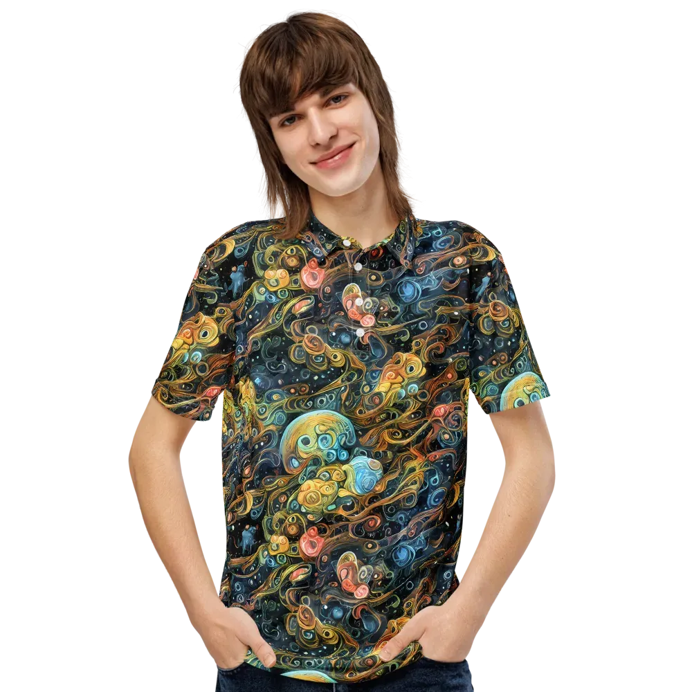 Wild Cosmos on Men's Slim Fit Polo Shirt — Front