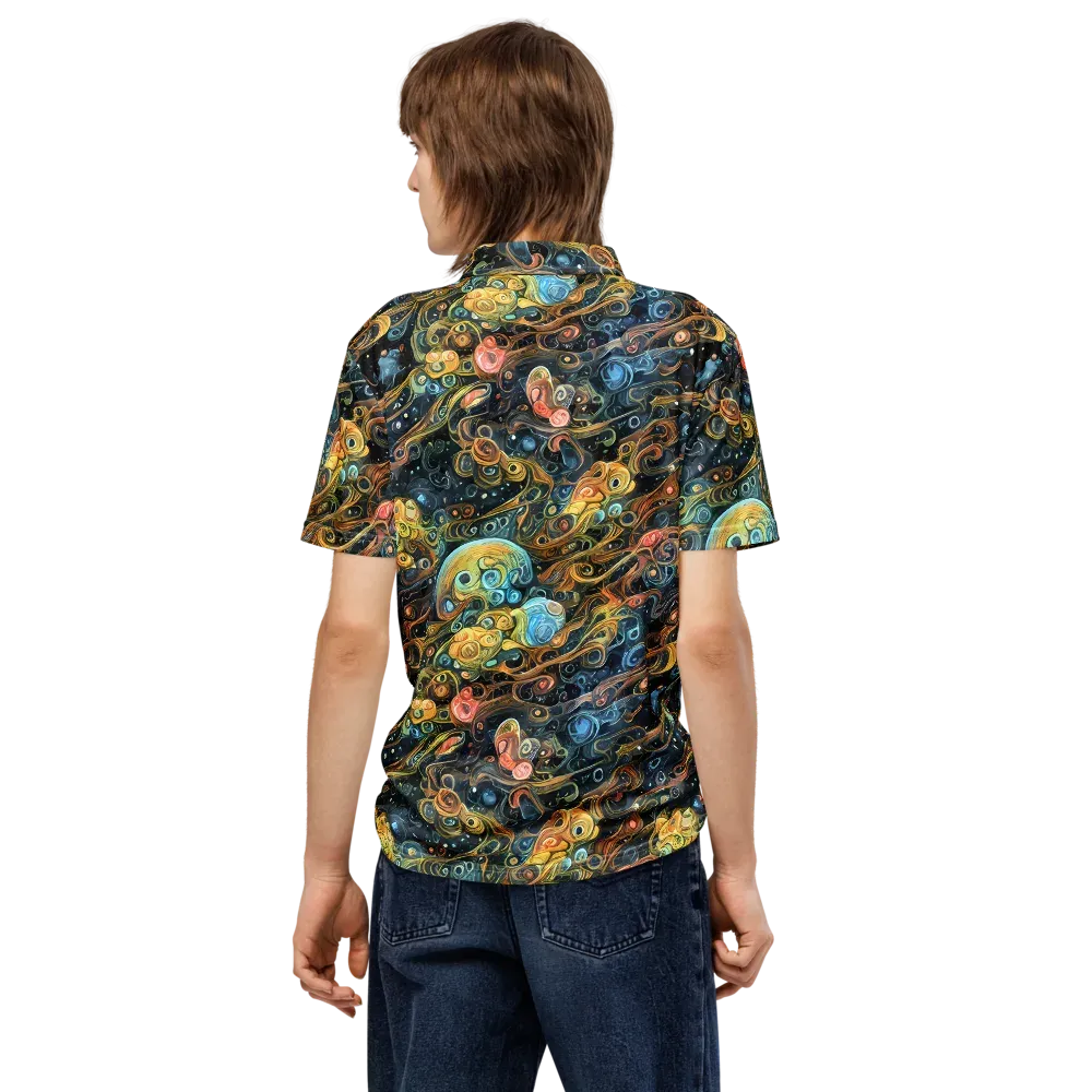 Wild Cosmos on Men's Slim Fit Polo Shirt — Back