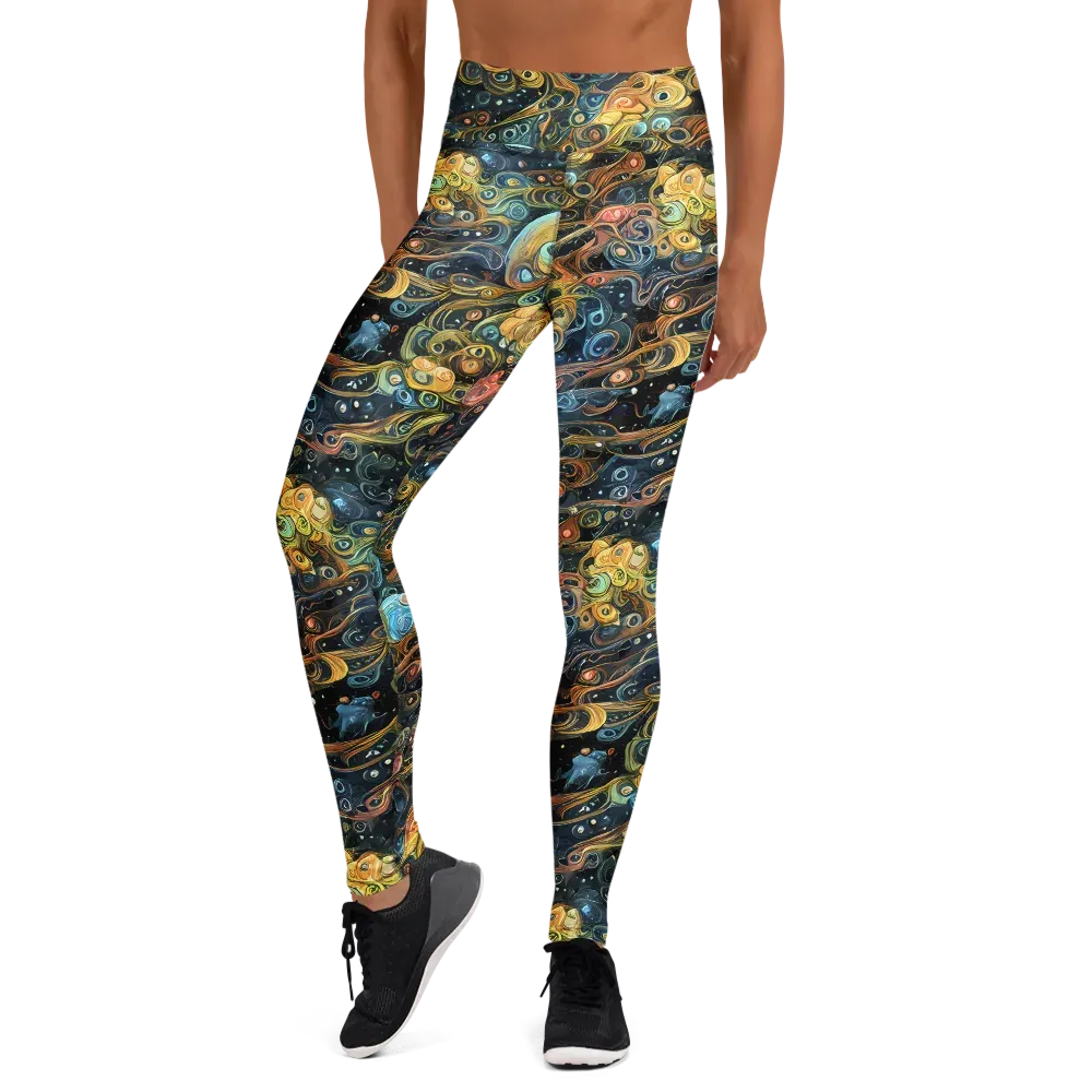 Wild Cosmos on Yoga Leggings — Front
