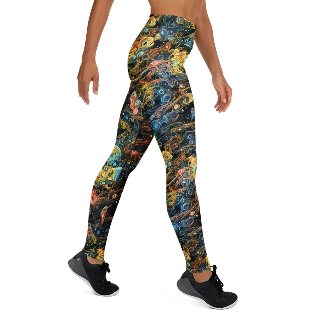 Wild Cosmos on Yoga Leggings — Right