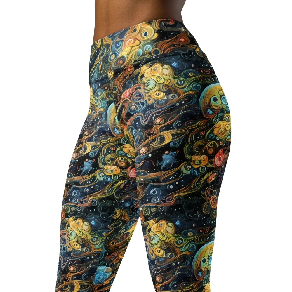Wild Cosmos on Yoga Leggings — Left Front