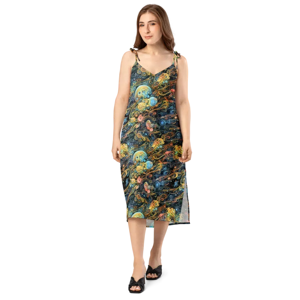 Wild Cosmos on Slip Dress — Front
