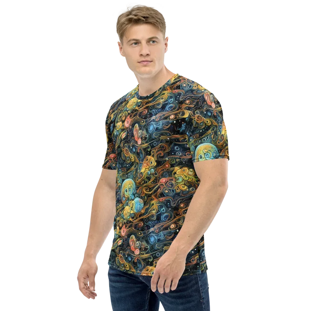 Wild Cosmos on Men's Crew Neck T-Shirt — Left
