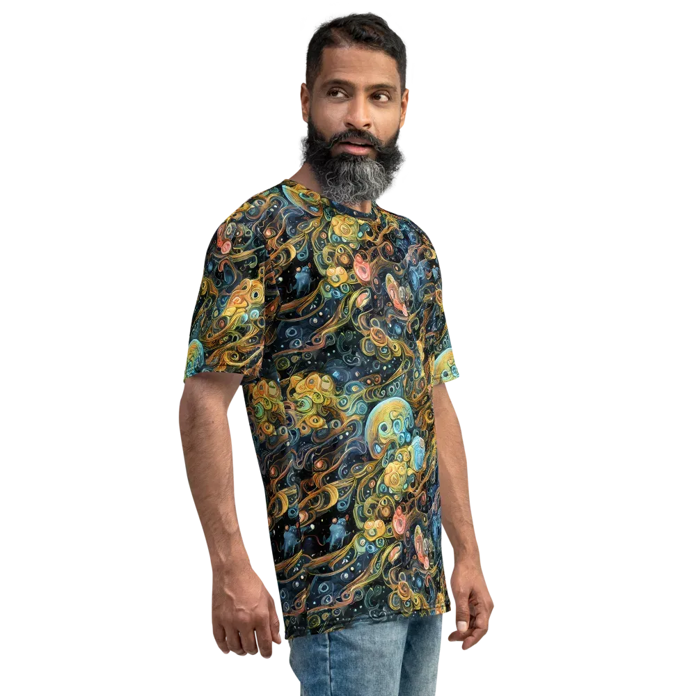 Wild Cosmos on Men's Crew Neck T-Shirt — Right