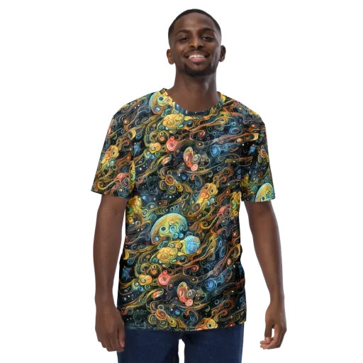 Wild Cosmos on a Men's Crew Neck T-Shirt