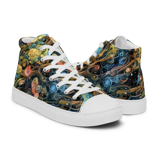 Wild Cosmos on a Men's High Top Canvas Shoes