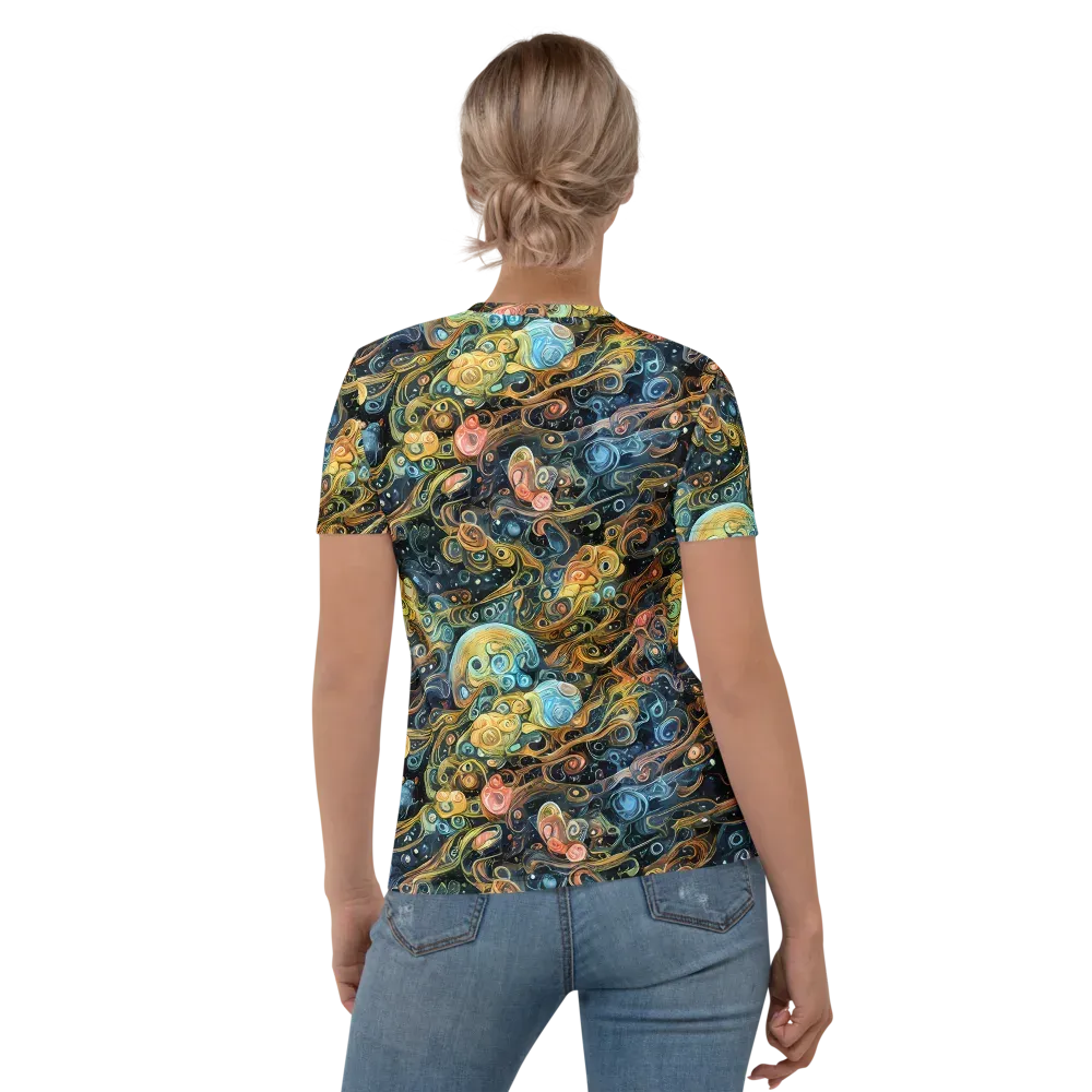 Wild Cosmos on Women's Crew Neck T-Shirt — Back
