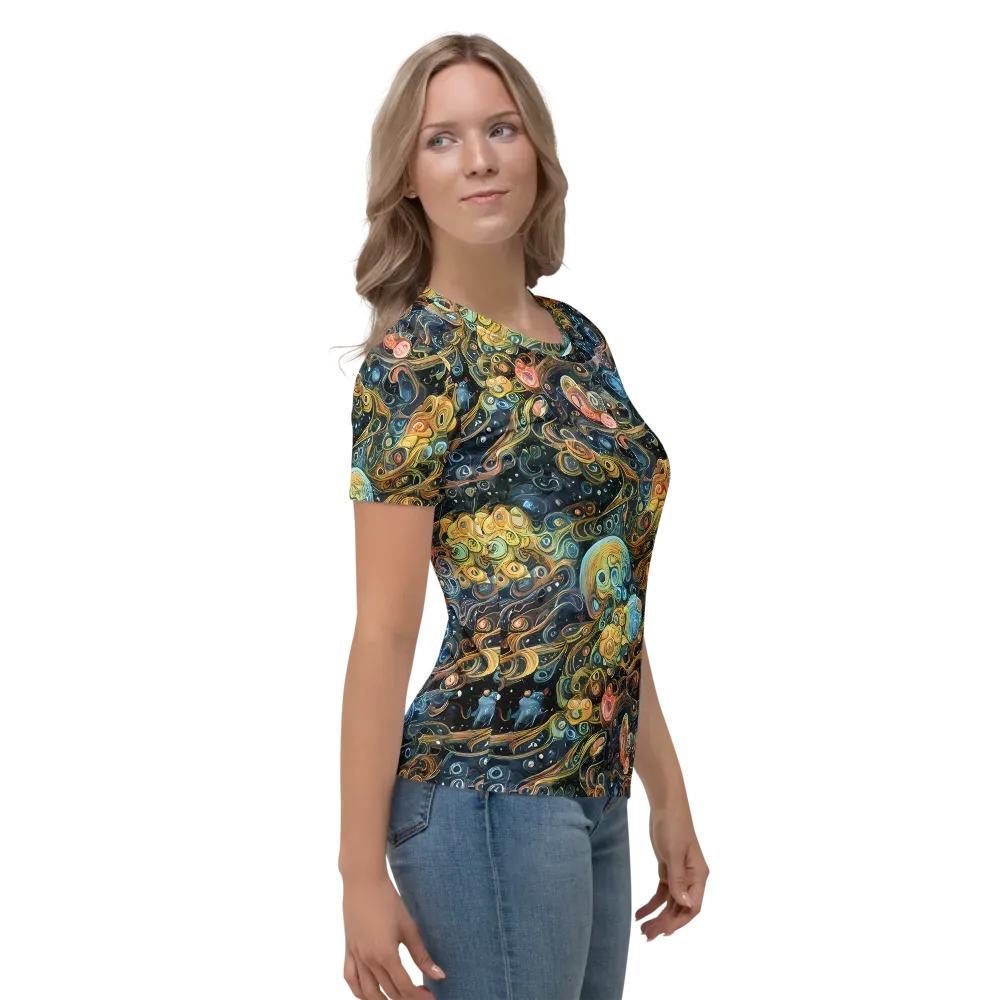 Wild Cosmos on Women's Crew Neck T-Shirt — Right
