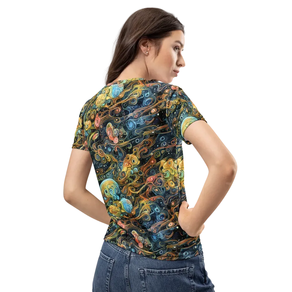 Wild Cosmos on Women's Crew Neck T-Shirt — Back