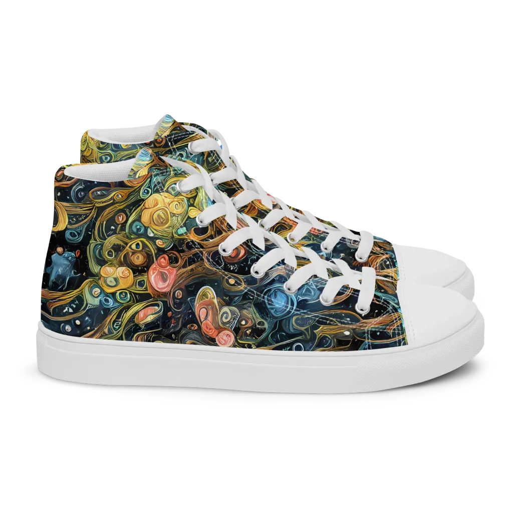 Wild Cosmos on Women's High Top Canvas Shoes — Right