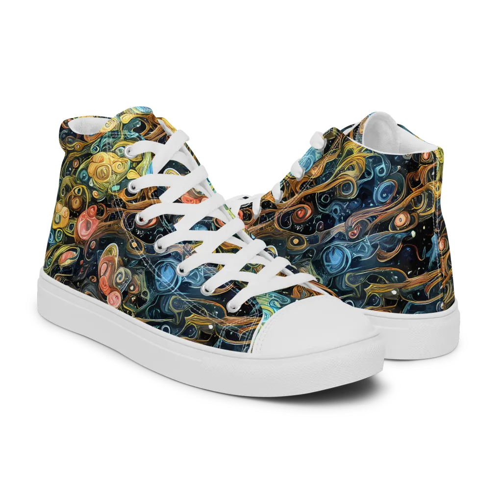 Wild Cosmos on Women's High Top Canvas Shoes — Right